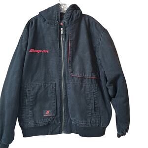 ​2012 Limited Edition Snap-on Tools Hooded Canvas Work Jacket • Quilted XL Black